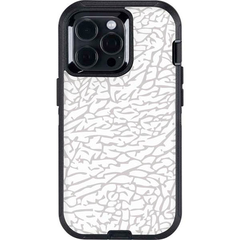 Elephant Print White Otterbox Defender iPhone Skin
