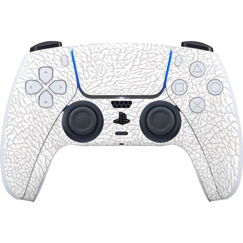 Elephant Print White PS5 Controller Skin