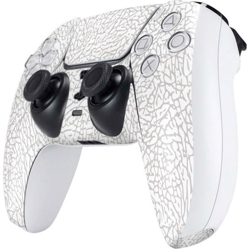 Elephant Print White PS5 Controller Skin