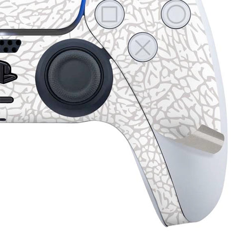 Elephant Print White PS5 Controller Skin