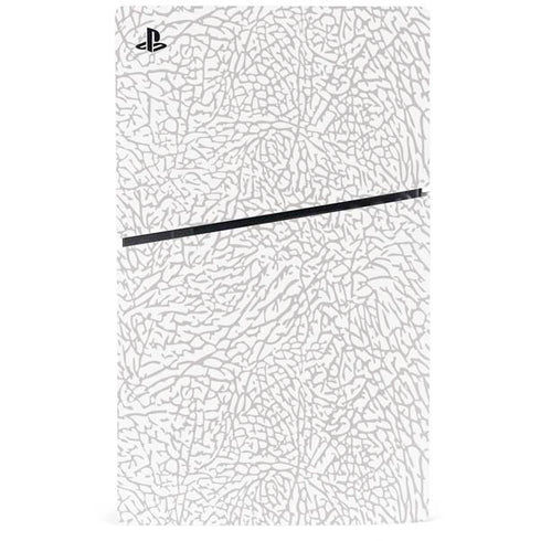 Elephant Print White PS5 Slim Digital Edition Console Skin