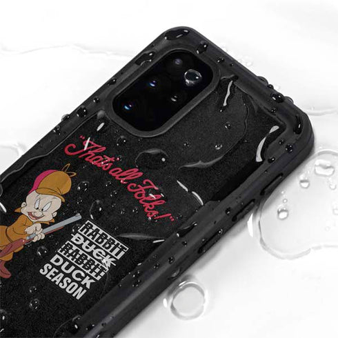 Looney Tunes Elmer Fudd Thats All Folks Galaxy S20 Plus Waterproof Case