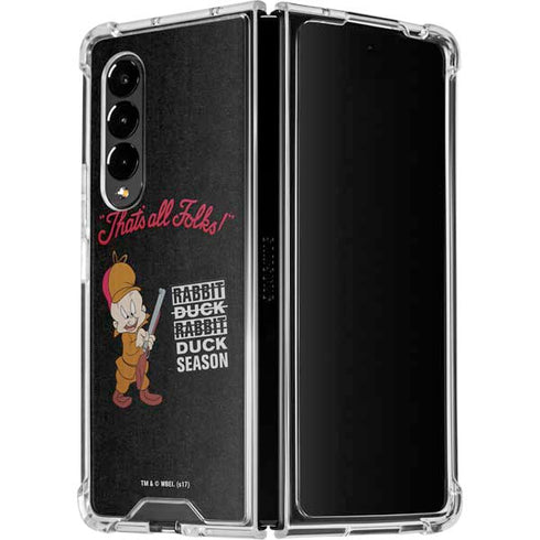 Looney Tunes Elmer Fudd Thats All Folks Galaxy Z Fold4 5G Clear Case