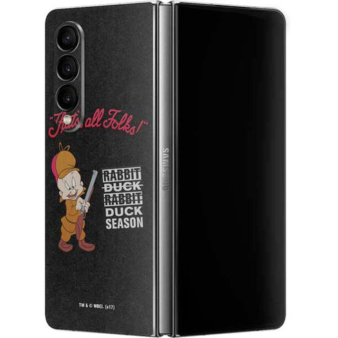 Looney Tunes Elmer Fudd Thats All Folks Galaxy Z Fold4 5G Skin