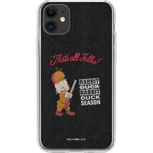 Looney Tunes Elmer Fudd Thats All Folks iPhone 11 Clear Case