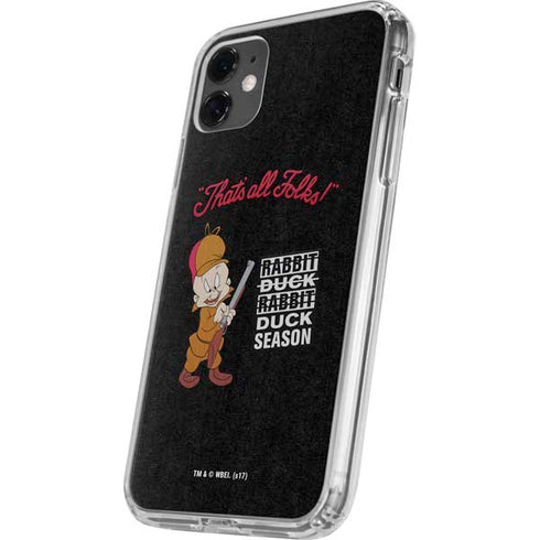 Looney Tunes Elmer Fudd Thats All Folks iPhone 11 Clear Case