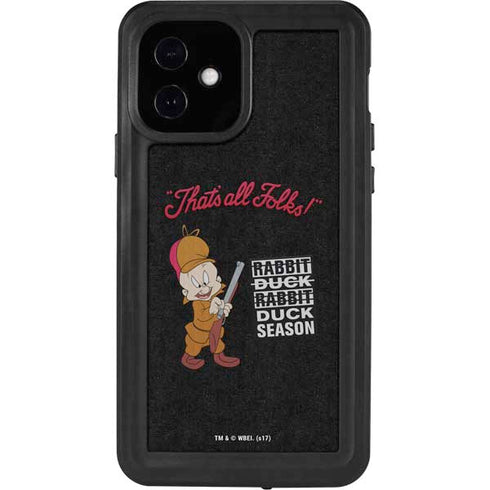 Looney Tunes Elmer Fudd Thats All Folks iPhone 12 Waterproof Case