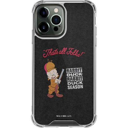 Looney Tunes Elmer Fudd Thats All Folks iPhone 13 Pro Max Clear Case