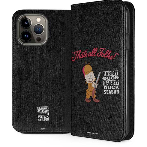Looney Tunes Elmer Fudd Thats All Folks iPhone 13 Pro Max Folio Case