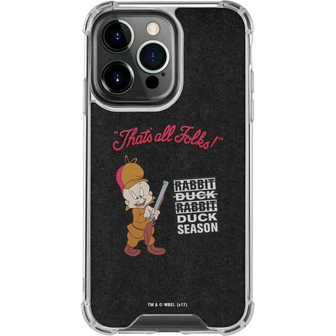 Looney Tunes Elmer Fudd Thats All Folks iPhone 15 Pro Clear Case