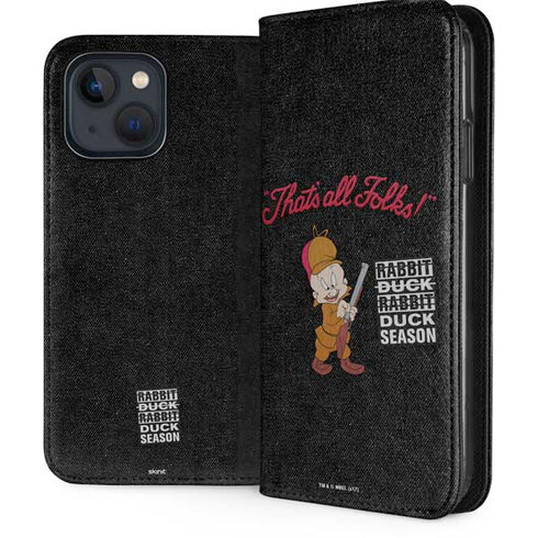 Looney Tunes Elmer Fudd Thats All Folks iPhone 15 Plus Folio Case
