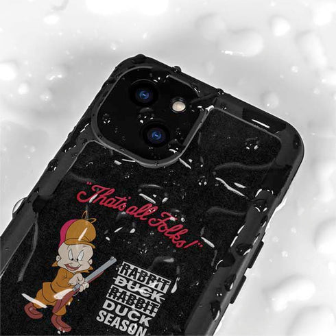 Looney Tunes Elmer Fudd Thats All Folks iPhone 15 Waterproof Case