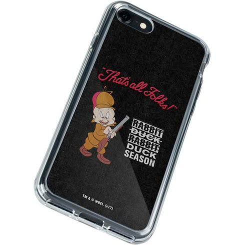Looney Tunes Elmer Fudd Thats All Folks iPhone SE (2nd & 3rd Gen) Clear Case