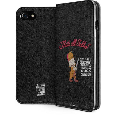 Looney Tunes Elmer Fudd Thats All Folks iPhone SE (2nd & 3rd Gen) Folio Case