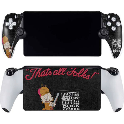 Looney Tunes Elmer Fudd Thats All Folks PlayStation Portal Remote Player Skin
