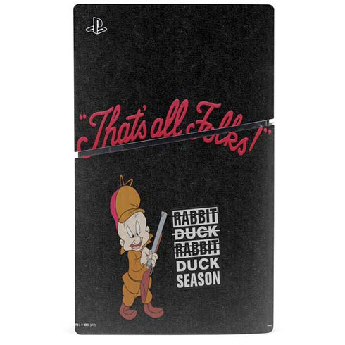 Looney Tunes Elmer Fudd Thats All Folks PS5 Slim Disk Console Skin