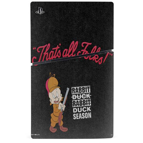 Looney Tunes Elmer Fudd Thats All Folks PS5 Slim Digital Edition Console Skin