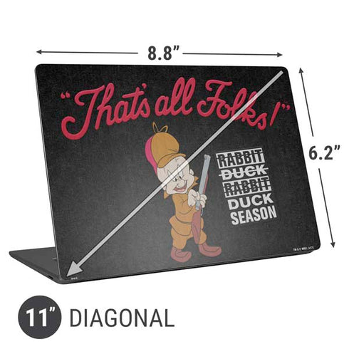Looney Tunes Elmer Fudd Thats All Folks Universal Laptop 11in (8.8 x 6.2in) Skin