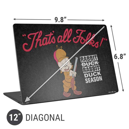 Looney Tunes Elmer Fudd Thats All Folks Universal Laptop 12in (9.8 x 6.8in) Skin