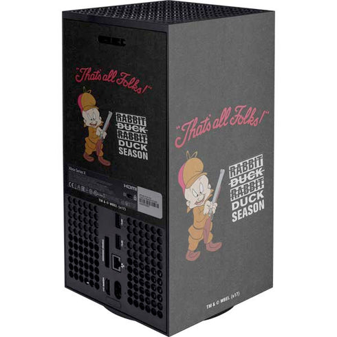 Looney Tunes Elmer Fudd Thats All Folks Xbox Series X Console Skin