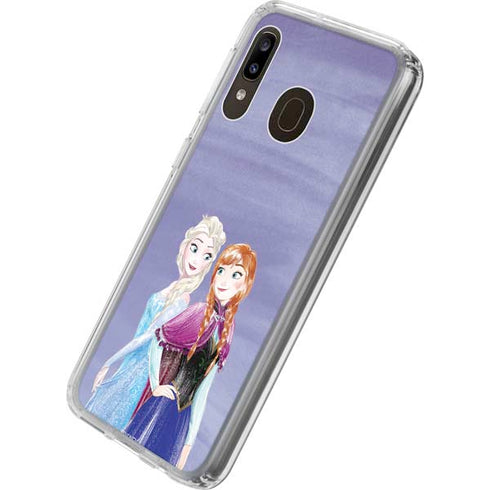 Disney Frozen Elsa and Anna Sisters Art Galaxy A20 Clear Case