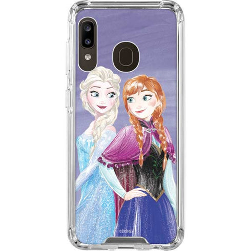 Disney Frozen Elsa and Anna Sisters Art Galaxy A30 Clear Case
