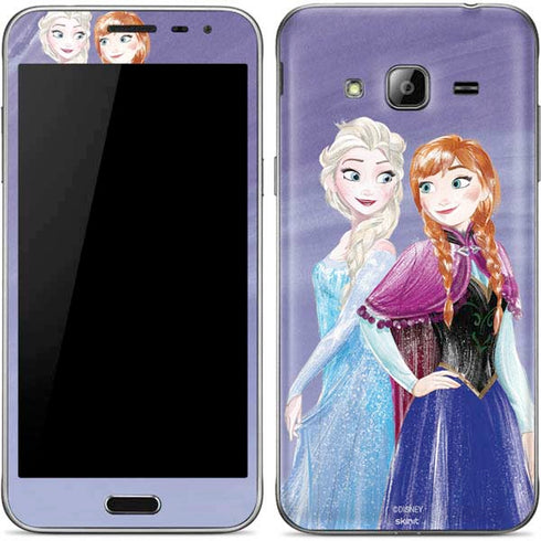 Disney Frozen Elsa and Anna Sisters Art Galaxy J3 Skin