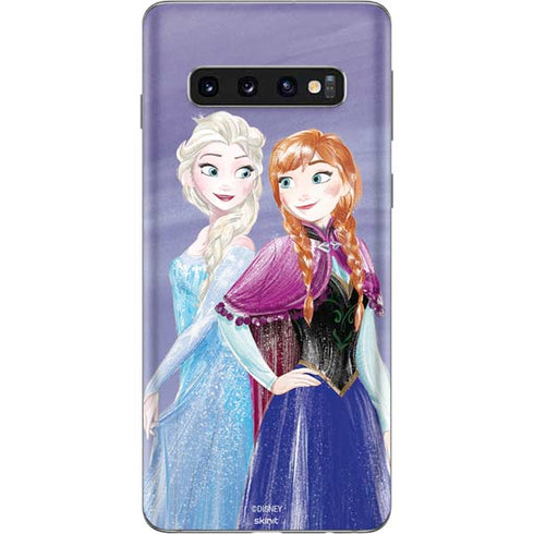 Disney Frozen Elsa and Anna Sisters Art Galaxy S10 Skin