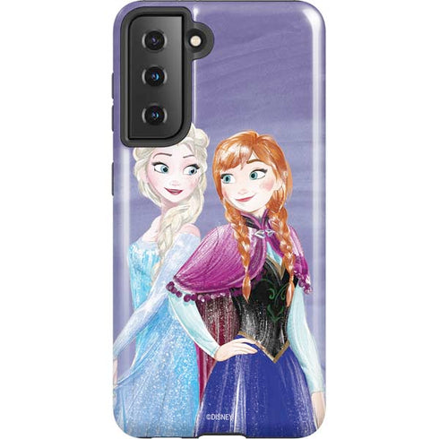 Disney Frozen Elsa and Anna Sisters Art Galaxy S21 5G Pro Case