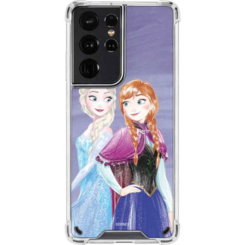Disney Frozen Elsa and Anna Sisters Art Galaxy S21 Ultra 5G Clear Case