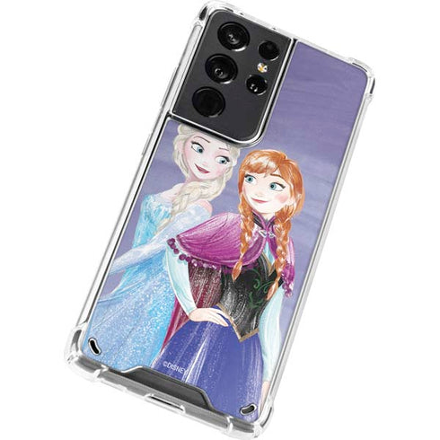 Disney Frozen Elsa and Anna Sisters Art Galaxy S21 Ultra 5G Clear Case