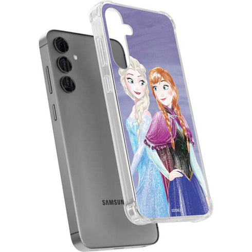 Disney Frozen Elsa and Anna Sisters Art Galaxy S24 Plus Clear Case