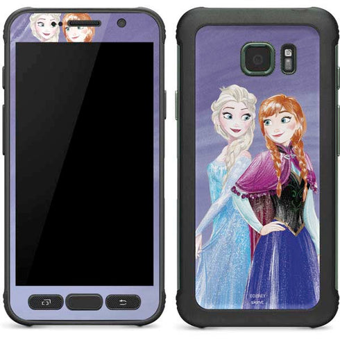 Disney Frozen Elsa and Anna Sisters Art Galaxy S7 Active Skin