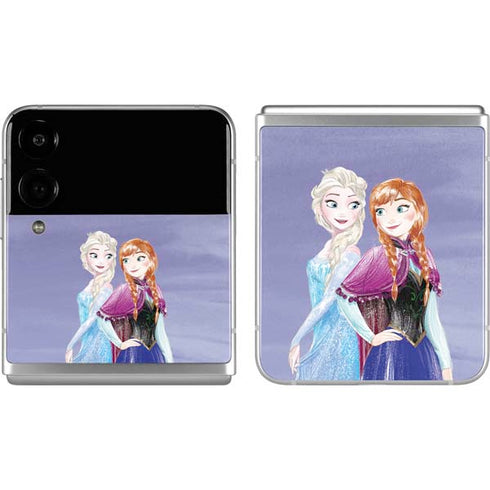Disney Frozen Elsa and Anna Sisters Art Galaxy Z Flip4 5G Skin