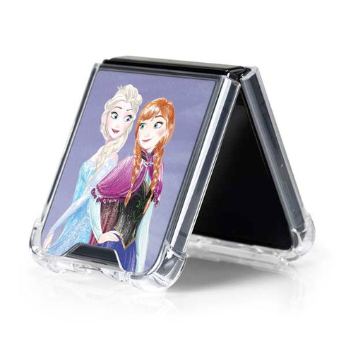 Disney Frozen Elsa and Anna Sisters Art Galaxy Z Flip5 5G Clear Case