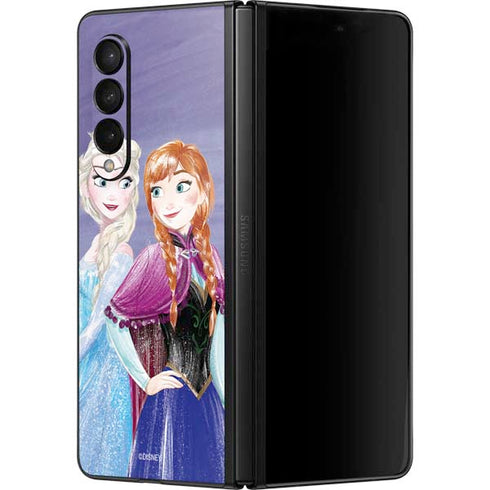 Disney Frozen Elsa and Anna Sisters Art Galaxy Z Fold3 5G Skin