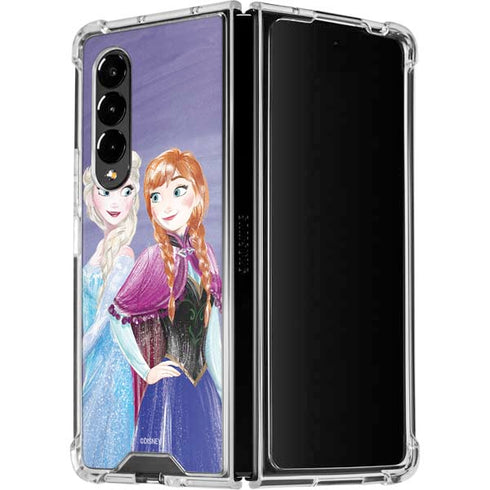 Disney Frozen Elsa and Anna Sisters Art Galaxy Z Fold4 5G Clear Case