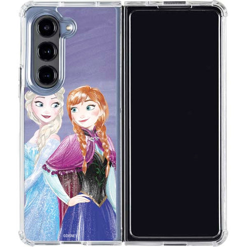 Disney Frozen Elsa and Anna Sisters Art Galaxy Z Fold5 5G Clear Case
