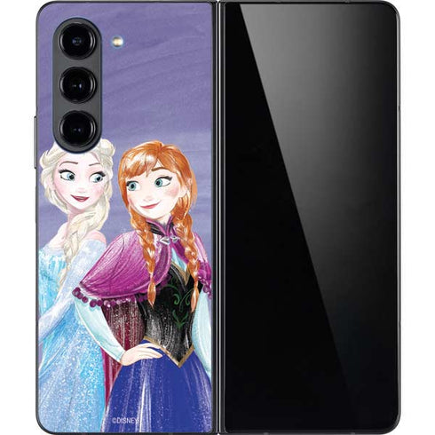 Disney Frozen Elsa and Anna Sisters Art Galaxy Z Fold5 5G Skin