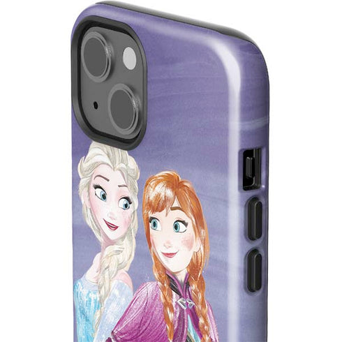Disney Frozen Elsa and Anna Sisters Art iPhone 15 Impact Case