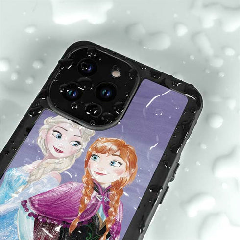 Disney Frozen Elsa and Anna Sisters Art iPhone 14 Pro Max Waterproof Case