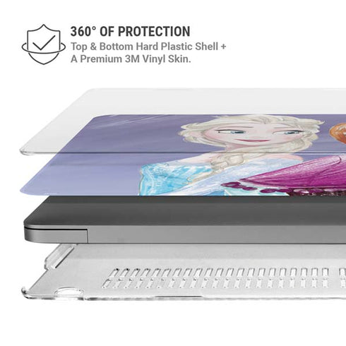Disney Frozen Elsa and Anna Sisters Art MacBook Pro 16in (2021-25) Case plus Skin
