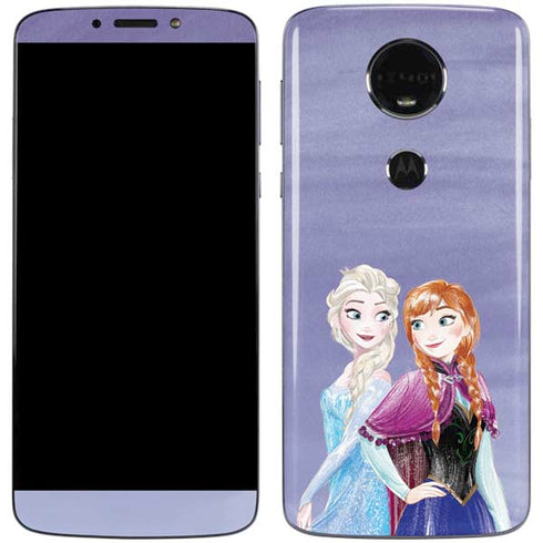 Disney Frozen Elsa and Anna Sisters Art Moto E5 Plus Skin