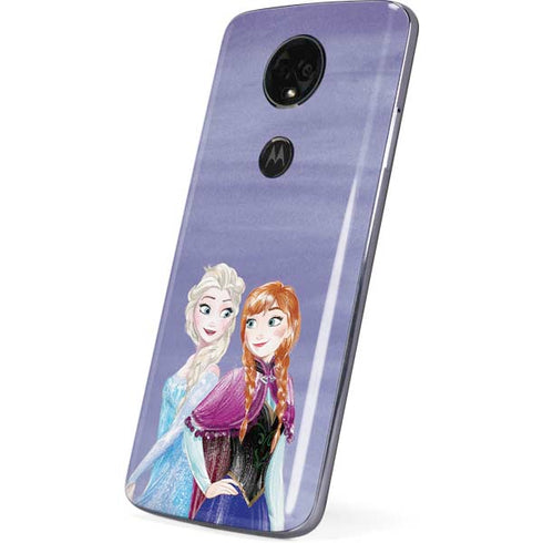 Disney Frozen Elsa and Anna Sisters Art Moto E5 Plus Skin