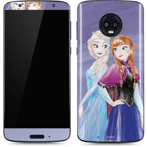 Disney Frozen Elsa and Anna Sisters Art Moto G6 Skin