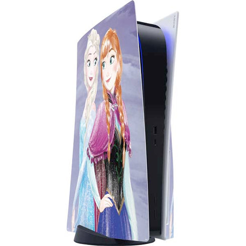 Disney Frozen Elsa and Anna Sisters Art PS5 Console Skin
