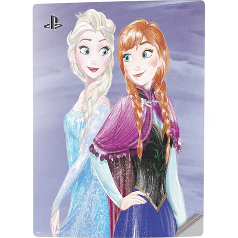 Disney Frozen Elsa and Anna Sisters Art PS5 Digital Edition Console Skin
