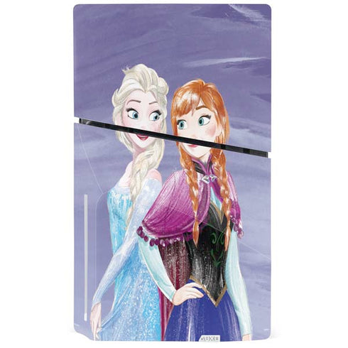 Disney Frozen Elsa and Anna Sisters Art PS5 Slim Disk Bundle Skin