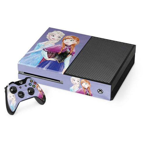 Disney Frozen Elsa and Anna Sisters Art Xbox One Console and Controller Bundle Skin