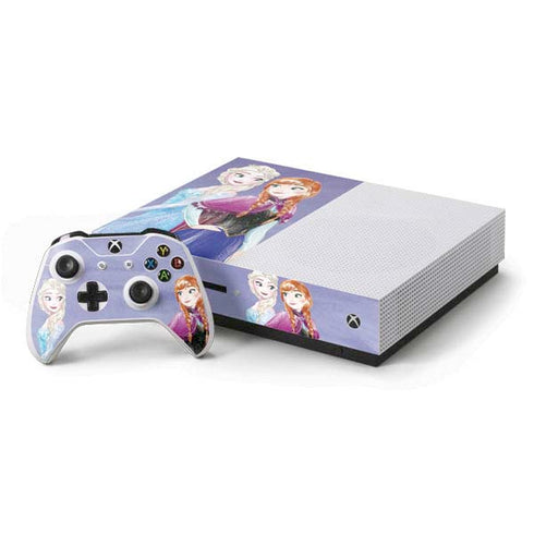 Disney Frozen Elsa and Anna Sisters Art Xbox One S Console and Controller Bundle Skin